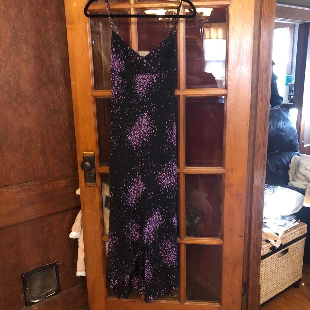 Long Purple Spaghetti Strap Dress